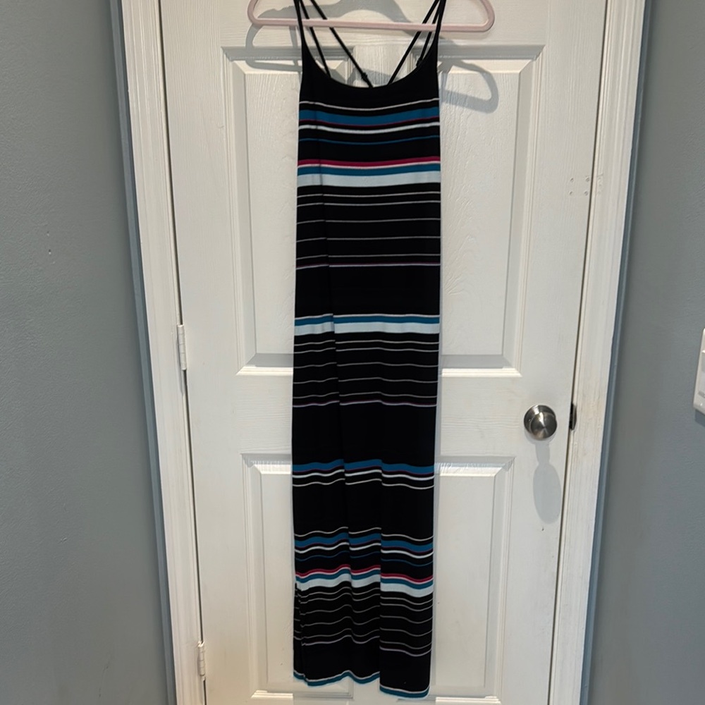 White House Black Market Striped Maxi Dress - Black, Blue, Pink